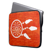 Boho Dreamcatcher vibrierende Orange Laptopschutzhülle (Vorderseite Links)