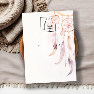 Boho Dreamcatcher-Wasserfarben-Erring-Logo Visitenkarte