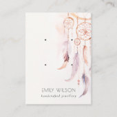 Boho Dreamcatcher Watercolor 2 Earring Display Visitenkarte (Vorderseite)