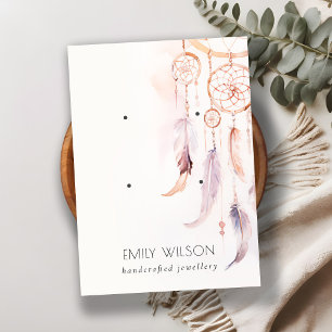 Boho Dreamcatcher Watercolor 2 Earring Display Visitenkarte