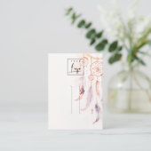 Boho Dreamcatcher Watercolor Hairpin Logo Display Visitenkarte (Stehend Vorderseite)