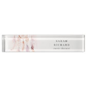 Boho Dreamcatcher Watercolor Lilac Blush Peach Namensplakette (Vorderseite)