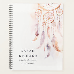Boho Dreamcatcher Watercolor Lilac Blush Peach Planer