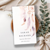 Boho Dreamcatcher Watercolor Lilac Blush Peach Visitenkarte