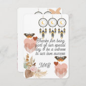 Boho Dreamcatcher Wedding Danke-Card Dankeskarte (Vorne/Hinten)
