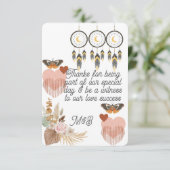 Boho Dreamcatcher Wedding Danke-Card Dankeskarte (Stehend Vorderseite)