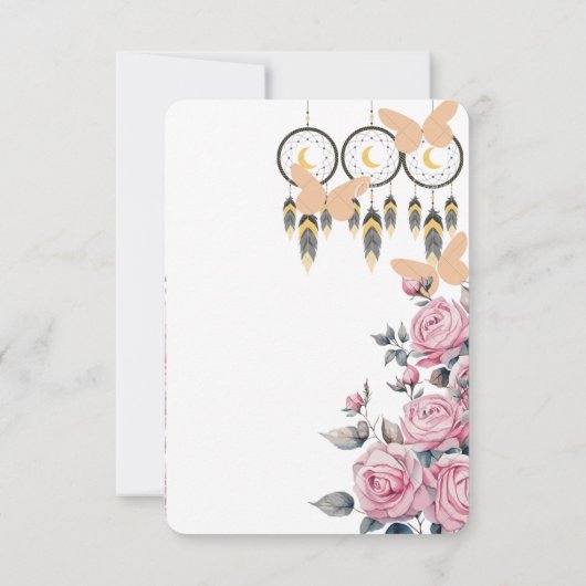 Boho Dreamcatcher Wedding Danke-Card Dankeskarte (Rückseite)