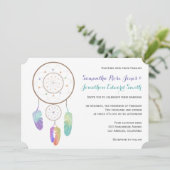 Boho Dreamcatcher Wedding Einladung (Stehend Vorderseite)
