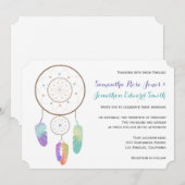 Boho Dreamcatcher Wedding Einladung (Vorne/Hinten)