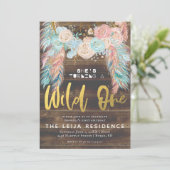 Boho Dreamcatcher Wild One Geburtstag Einladung (Stehend Vorderseite)