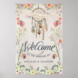 Boho Dreamcatcher Willkommen bei der Hochzeit des  Poster