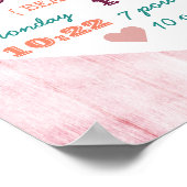 Boho Dreamcatcher & Wood Baby Girl Birth Stats Poster (Ecke)