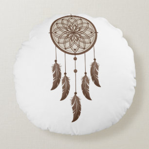 Boho-Dreamcatcher-Wurfkissen Rundes Kissen