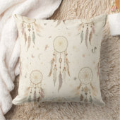 Boho Dreamcatcher Zierkissen | Ätherische Feder (Decke)