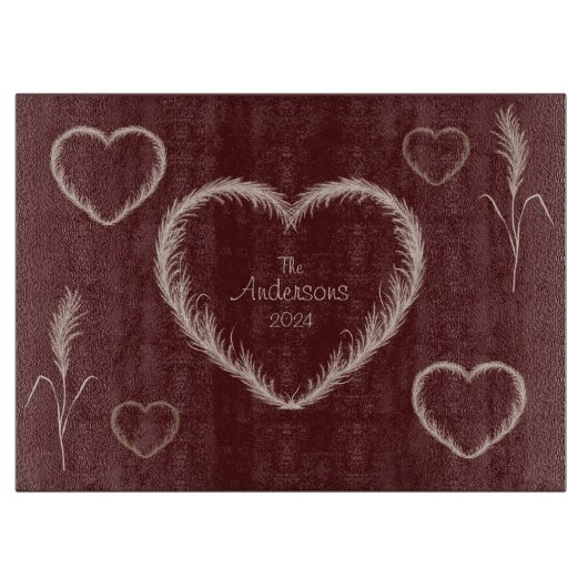 Boho Dreams Custom Pampas Grass Cutting Board Schneidebrett (Vorderseite)