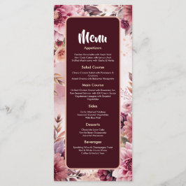 Boho Dreams Florale Eleganz Hochzeits-Menükarte Menükarte