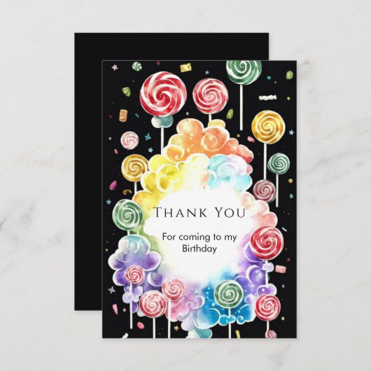 Boho Dreamy Candyland Birthday Dankeskarte (Vorne/Hinten)