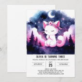 Boho Dreamy Cat Birthday Einladung (Vorne/Hinten)