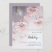 Boho Dreamy Pink Daisies Birthday Einladung (Vorne/Hinten)