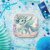 Boho Dreamy Unicorn Babydusche Pappteller (Party)