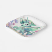 Boho Dreamy Unicorn Babydusche Pappteller (Gewinkelt)