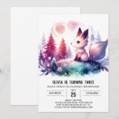 Boho Dreamy Wolf Birthday Einladung (Vorne/Hinten)