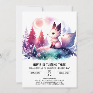 Boho Dreamy Wolf Birthday Einladung