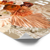 Boho Dred Palm Pampas Gras orange Foto-Requisite Poster (Ecke)
