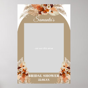Boho Dred Palm Pampas Gras orange Foto-Requisite Poster