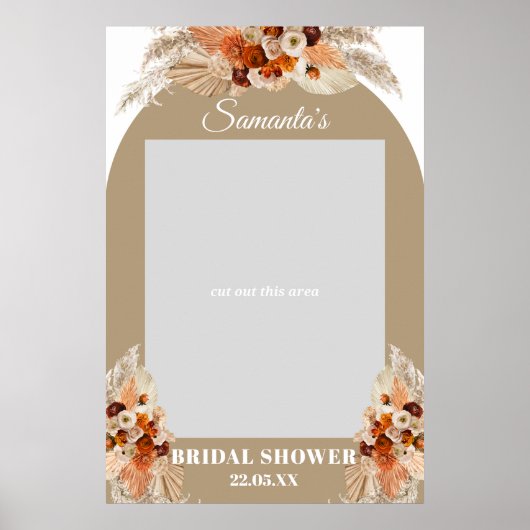 Boho Dred Palm Pampas Gras orange Foto-Requisite Poster (Vorne)
