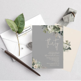 Boho dreißig schöne grüne Blume Aquarell Geburtsta Einladung