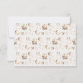 Boho Dress Girl Clothes Bear Baby Dusche Dankeskarte (Rückseite)