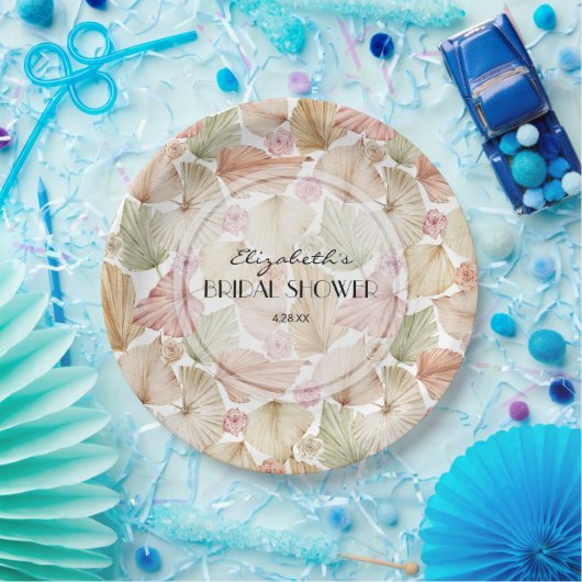Boho Dried Blätter and Blume Brautparty Pappteller (Party)