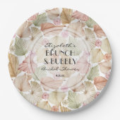 Boho Dried Blätter and Blume Brautparty Pappteller (Vorderseite)