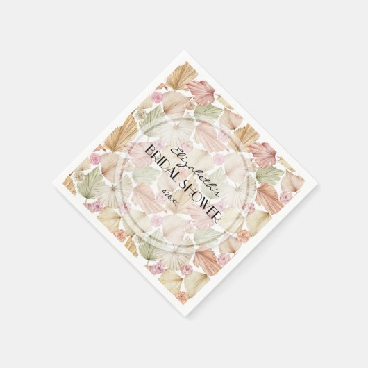 Boho Dried Blätter and Blume Brautparty Serviette (Ecke)