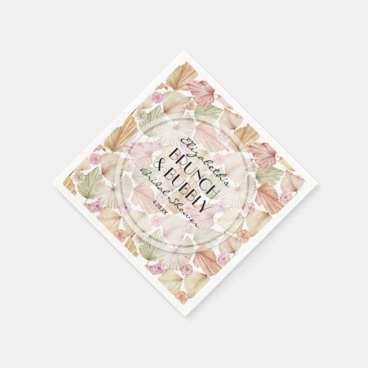 Boho Dried Blätter and Blume Brautparty Serviette (Ecke)