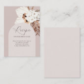 Boho Dried Blätter Recipe Request Brautparty Begleitkarte (Vorne/Hinten)