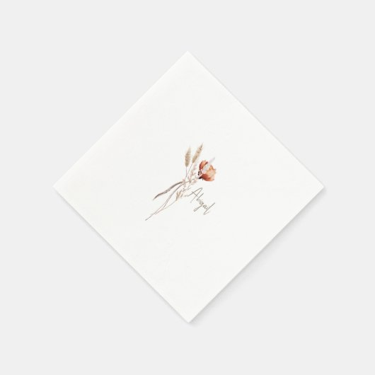 Boho Dried Botanical Shower Personalisiert Serviette (Ecke)