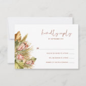 Boho Dried Botanicals Watercolor Wedding RSVP Card Karte (Vorderseite)