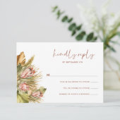 Boho Dried Botanicals Watercolor Wedding RSVP Card Karte (Stehend Vorderseite)