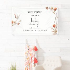 Boho Dried Floral Baby Shower Banner