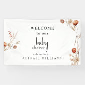 Boho Dried Floral Baby Shower Banner (Horizontal)
