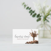 Boho Dried Floral Business Card Visitenkarte (Stehend Vorderseite)