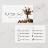 Boho Dried Floral Business Card Visitenkarte (Vorne/Hinten)