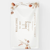 Boho Dried Floral Gold Text Baby Dusche Banner (Vertikal)