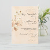 Boho Dried Floral Wedding Einladung (Stehend Vorderseite)