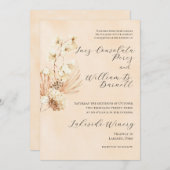Boho Dried Floral Wedding Einladung (Vorne/Hinten)