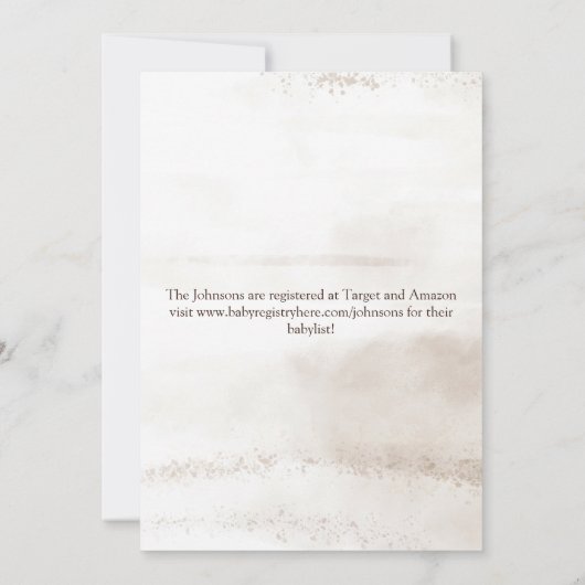 Boho Dried Florals Baby Shower Einladung (Rückseite)