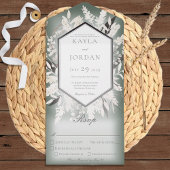 Boho Dried Grass Wreath Sage Green Dinner All In One Einladung