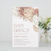 Boho Dried Palm and Orchids Baby Brunch Einladung (Stehend Vorderseite)